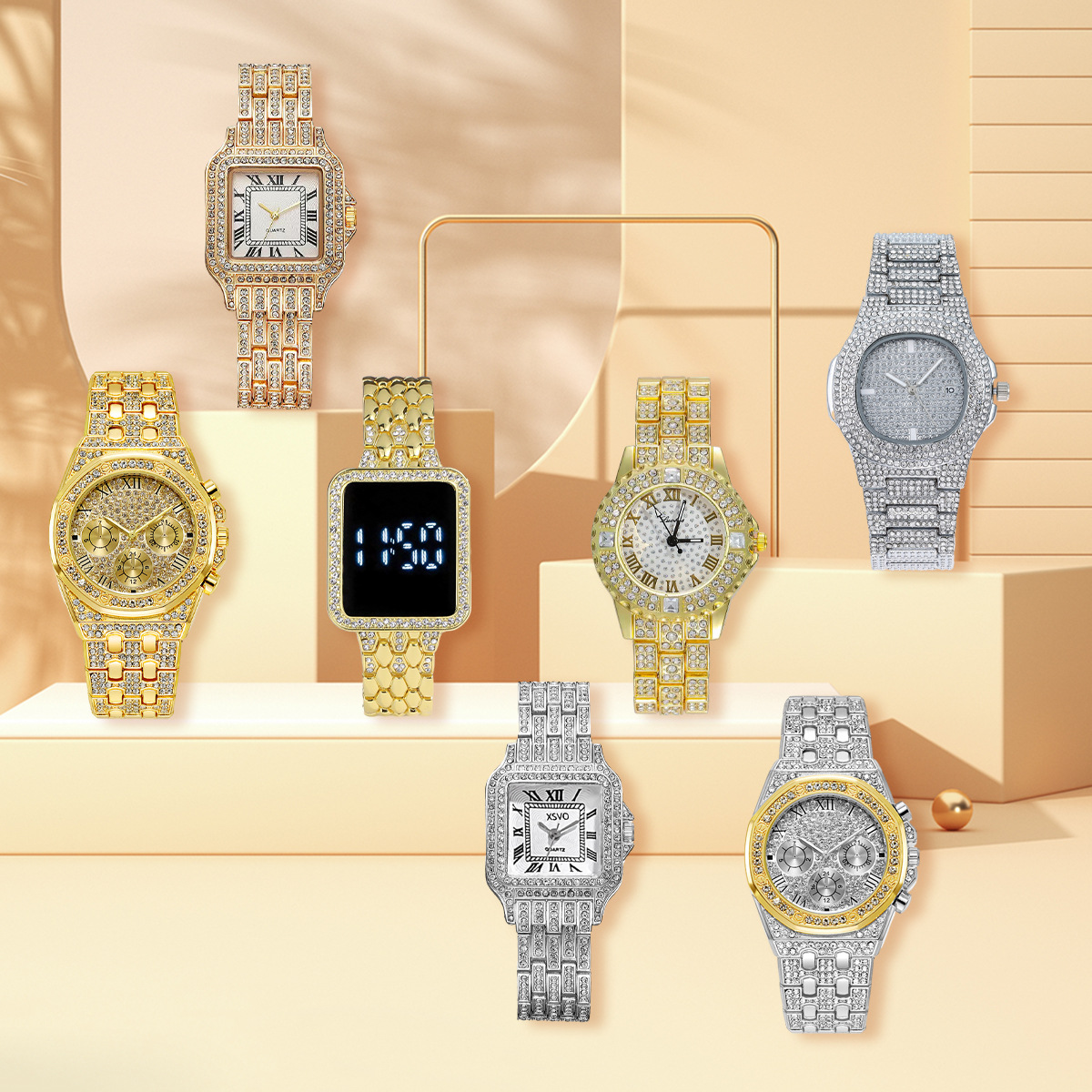 Smartwatch Trending Watches For Men - Men 7‑Pcs Watch Trend‑Forward Quartz Wristwatch