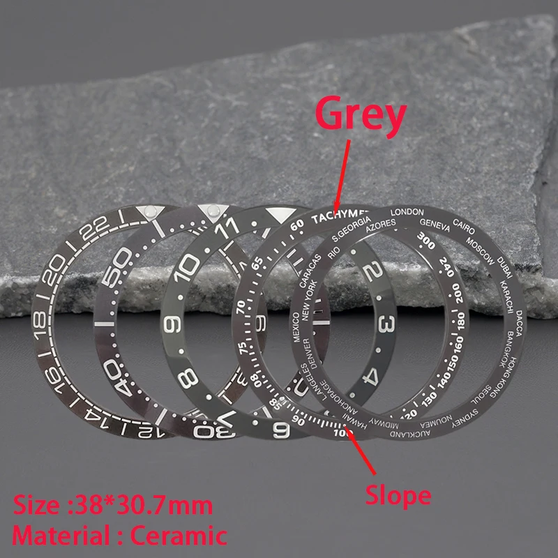 Watch Bezel Insert - 38*30.7mm Imitation Meteorite Gray Ceramic Bezel