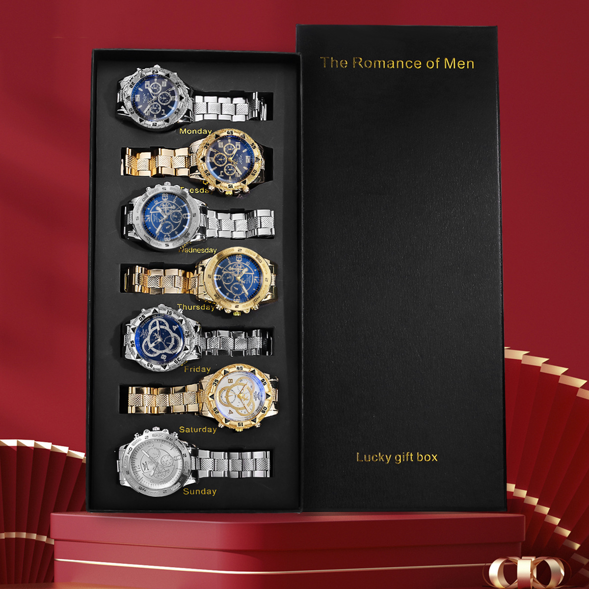 Men 7‑Pcs Watch Iced‑Out Rhine - Smartwatch Premium Watches For Men ulasan dan harga