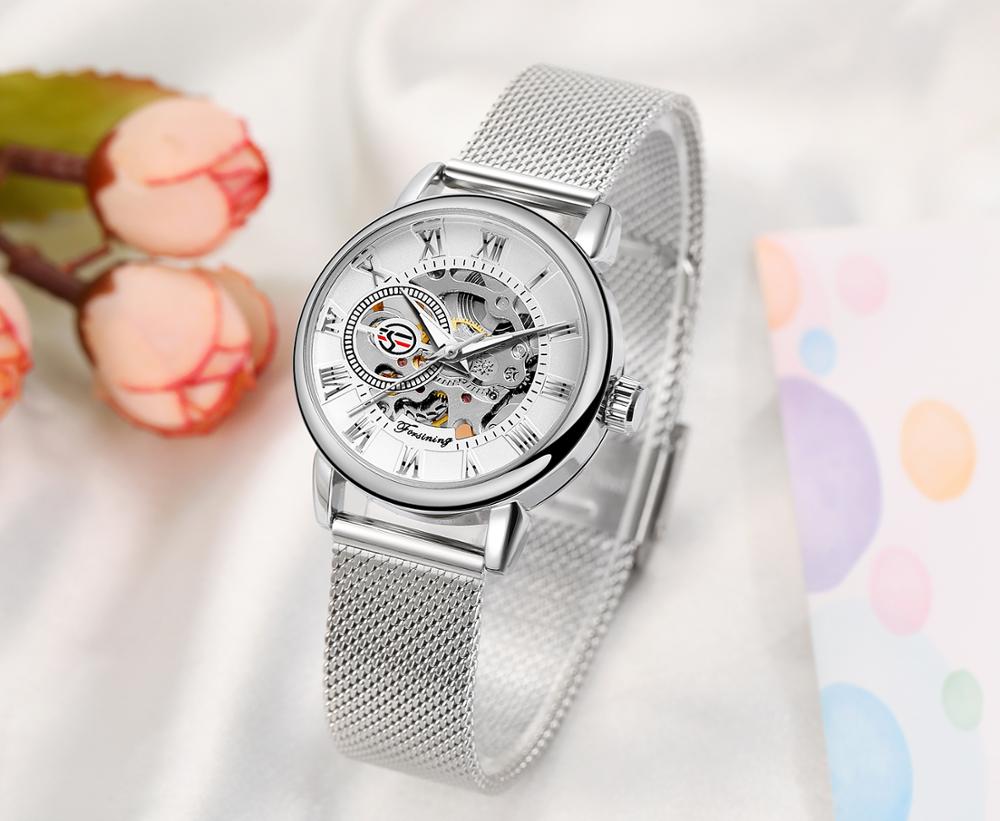 Reloj Mujer FORSINING Fashion  - Mesh Stainless Strap ulasan dan harga
