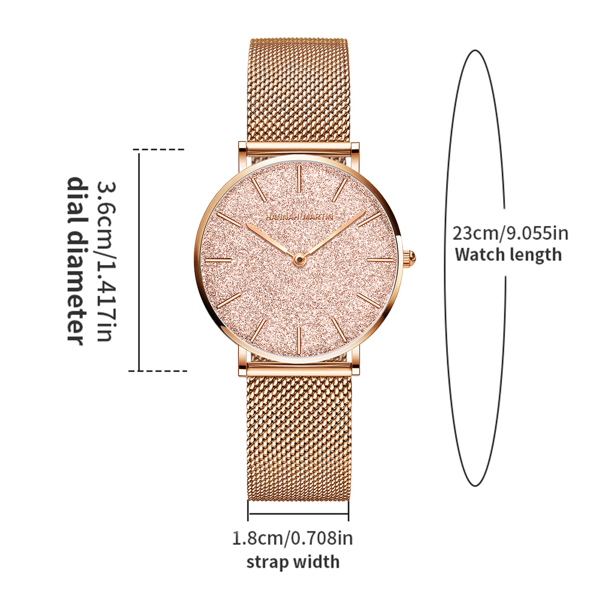 Hannah Martin Luxury Women's W - Mesh Stainless Strap ulasan dan harga