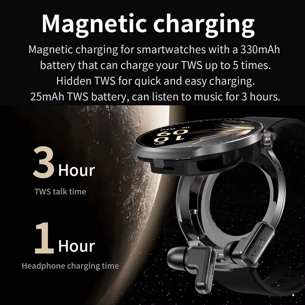 TWS 2 in 1 Smart Watch with Ea - Smartwatch Noise Watches For Men ulasan dan harga