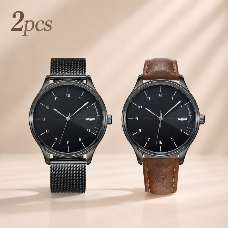 2Pcs YAZOLE Men Business Watch - Smartwatch Watches Best Gift For Men ulasan dan harga