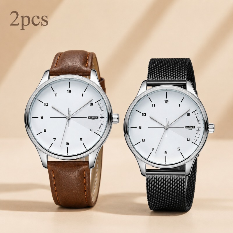 2Pcs YAZOLE Men Business Watch - Smartwatch Watches Best Gift For Men ulasan dan harga