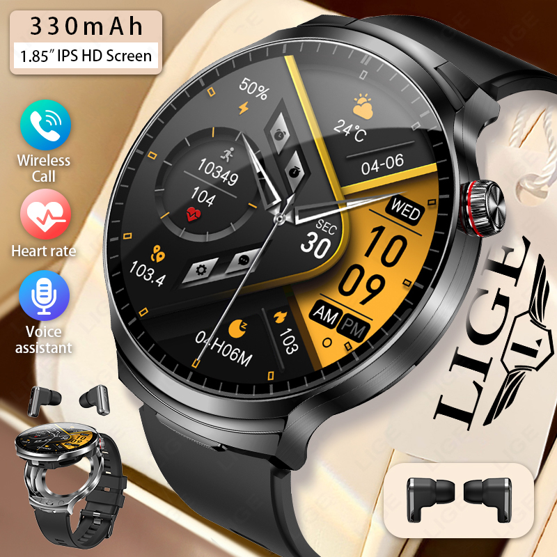 LIGE 2026 New TWS 2 in 1 Heads - Smartwatch Noise Watches For Men ulasan dan harga
