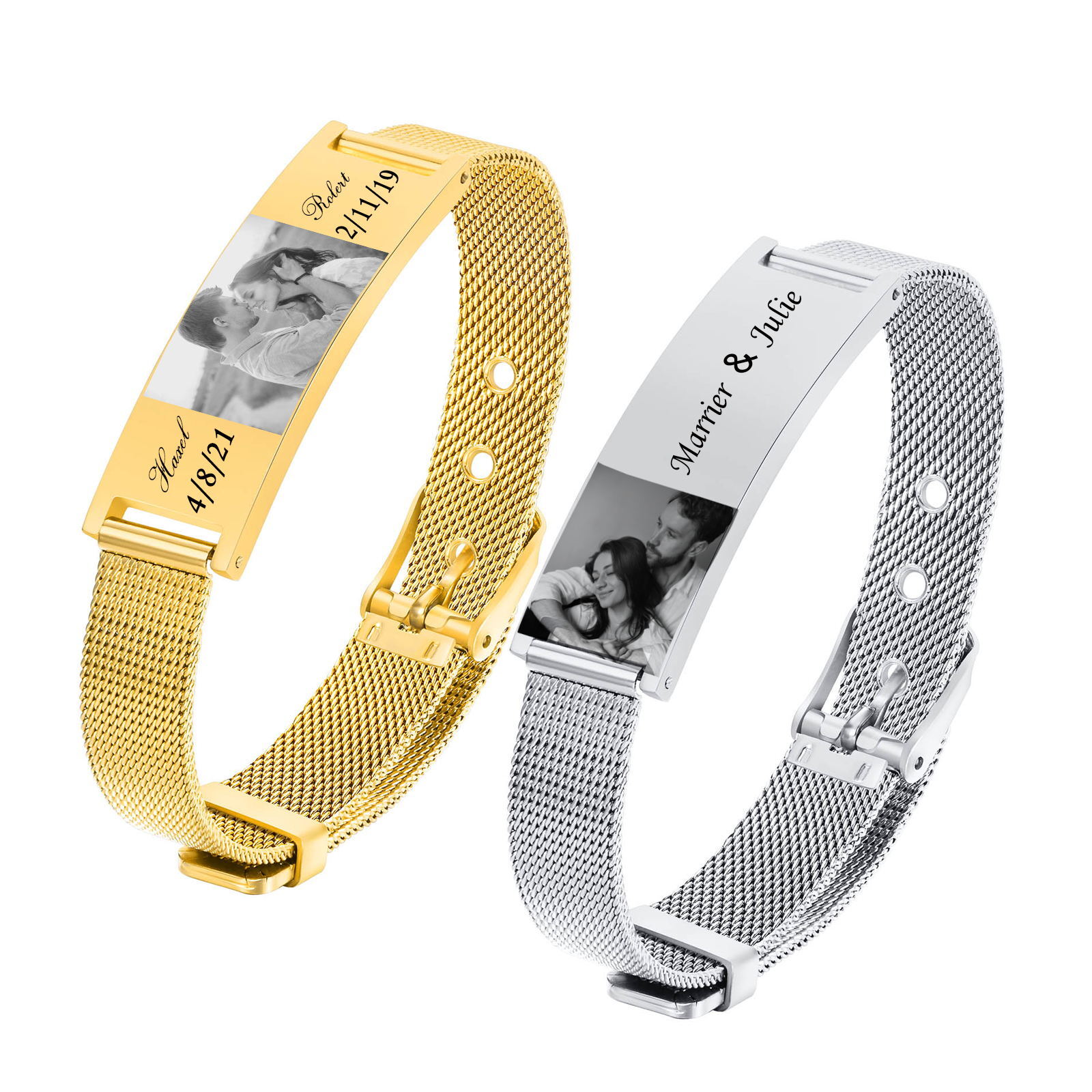 Personalized Photo Bracelet, S - Mesh Stainless Strap ulasan dan harga