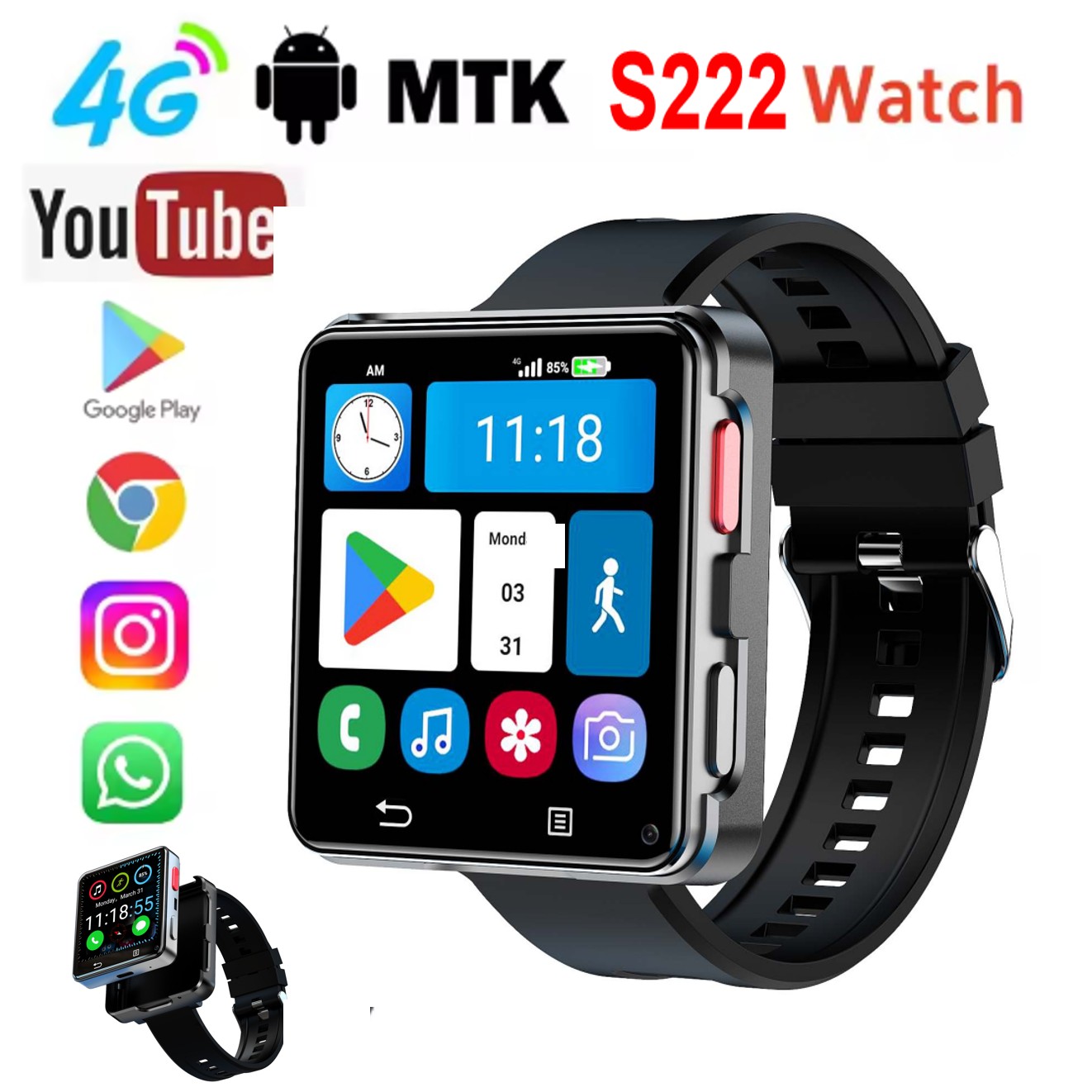 S222 Smart Watch 4G SI-M Card  - Smartwatch Watches Smart ulasan dan harga