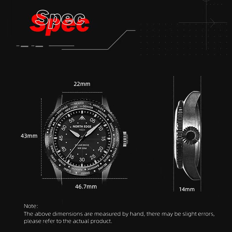 NORTH EDGE MAPLE Solar Quartz  - Solar Powered Watch ulasan dan harga