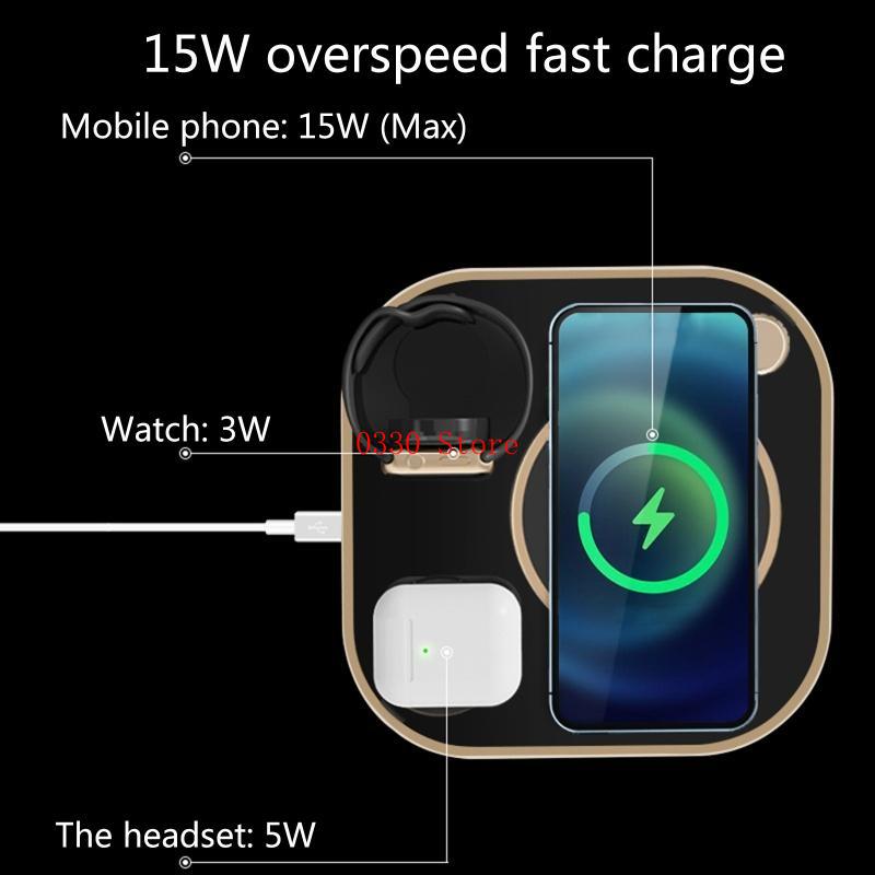 15W Fast Wireless 3 in 1 Qi Ch - Watch Xs8 ulasan dan harga