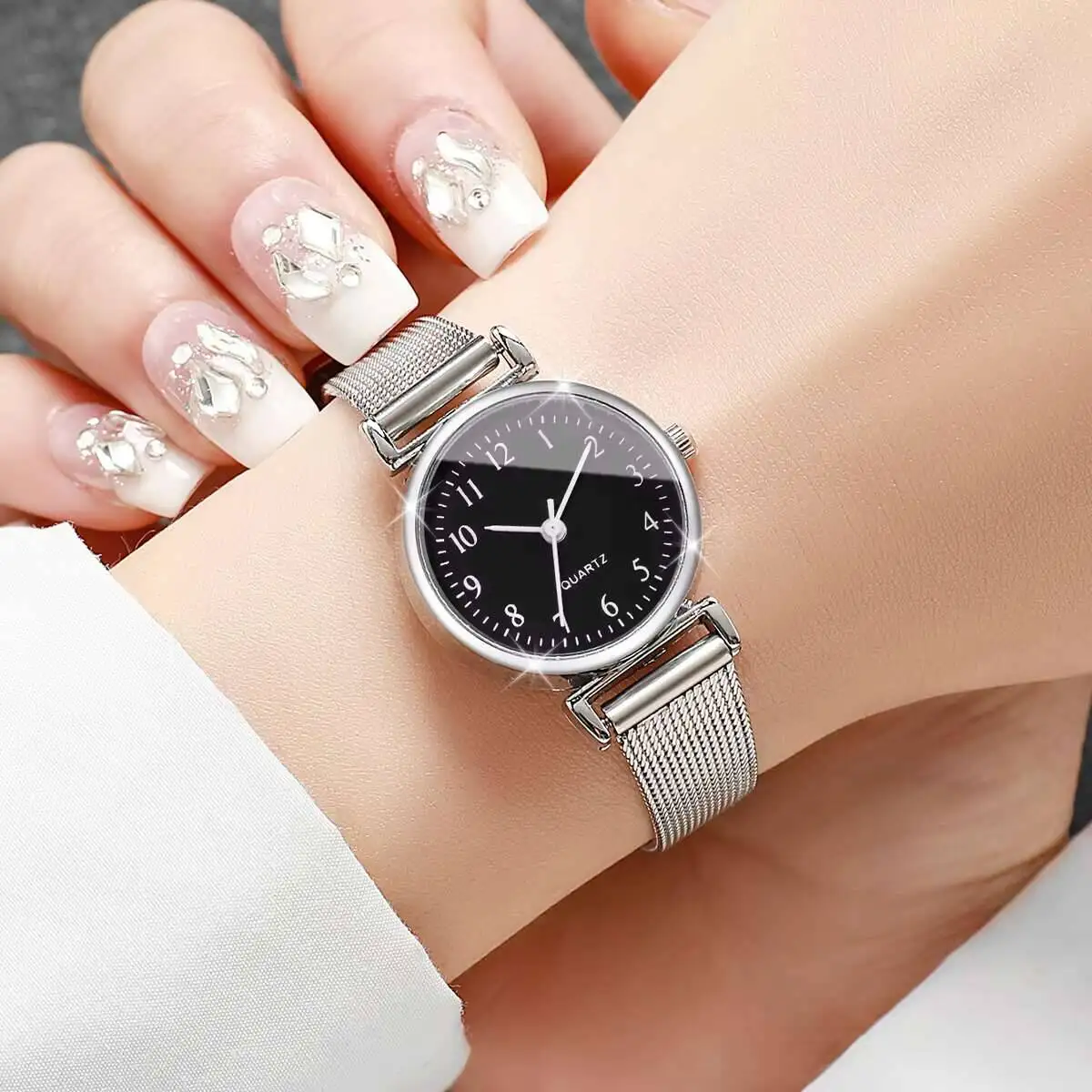 1/2PCS Fashion Women Watches S - Mesh Stainless Strap ulasan dan harga