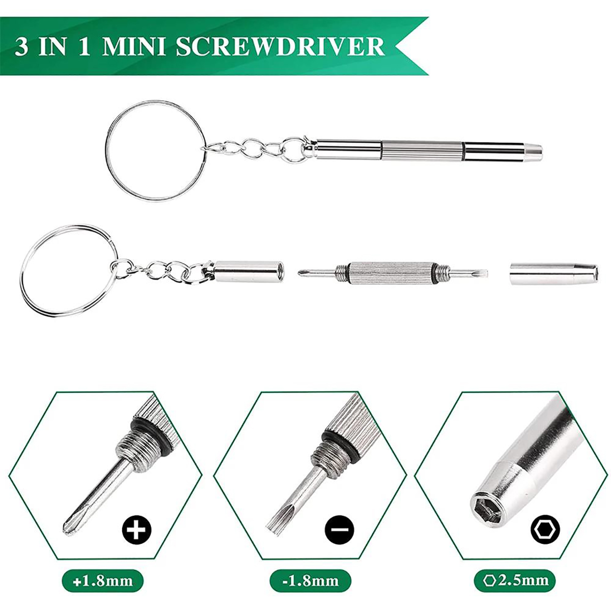 1/2/10pcs Mini 3 in1 Screwdriv - Watch Tool Repair Kit ulasan dan harga