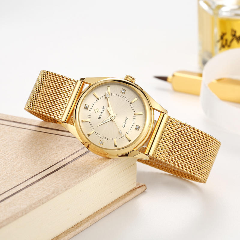 WWOOR Luxury Brand Dress Gold  - Mesh Stainless Strap ulasan dan harga