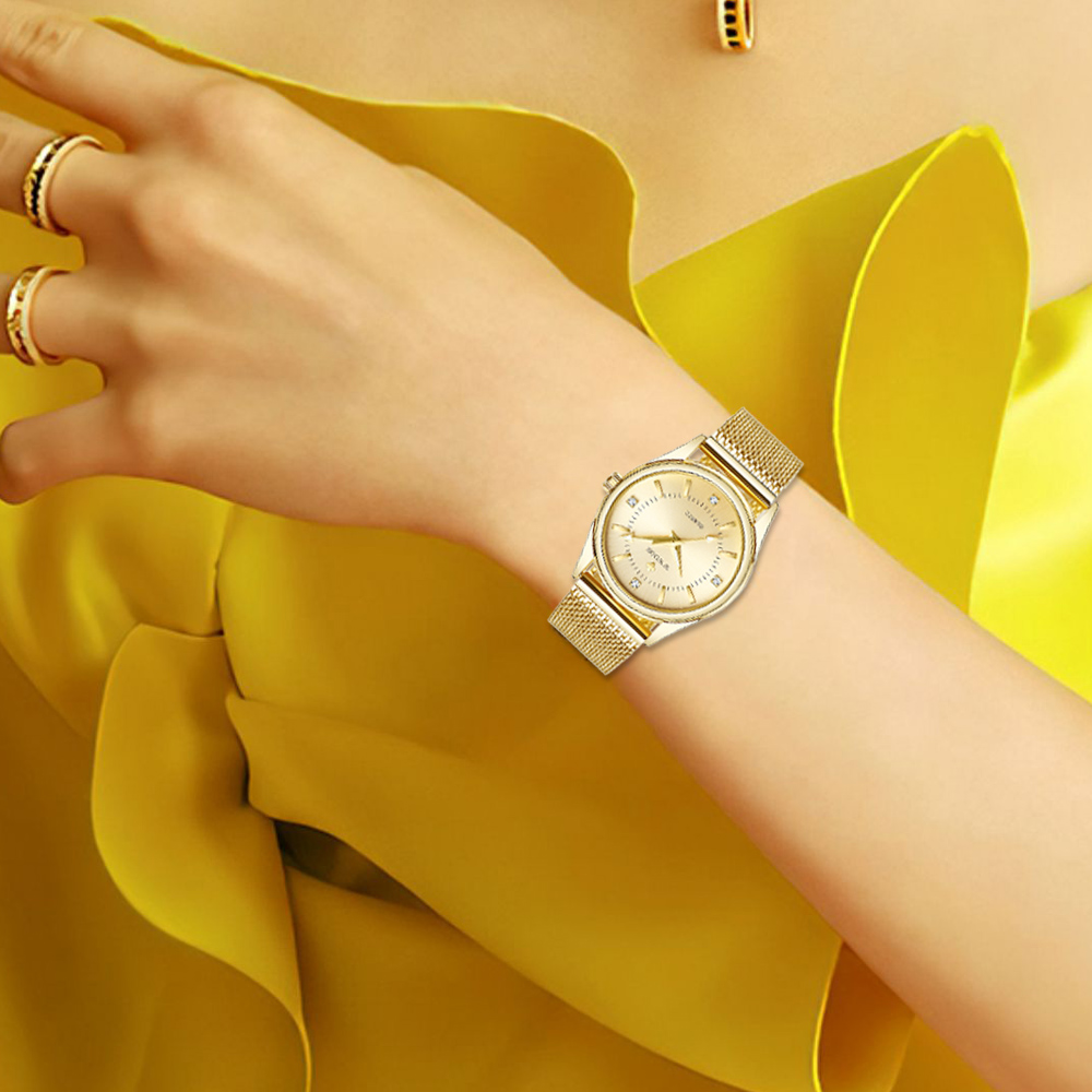 WWOOR Luxury Brand Dress Gold  - Mesh Stainless Strap ulasan dan harga